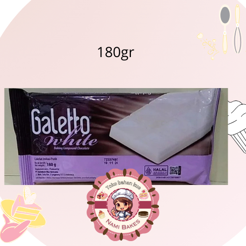 

Galetto White Compound Chocolate 180gr ( ED APRIL 2025 ) Cokelat Coklat