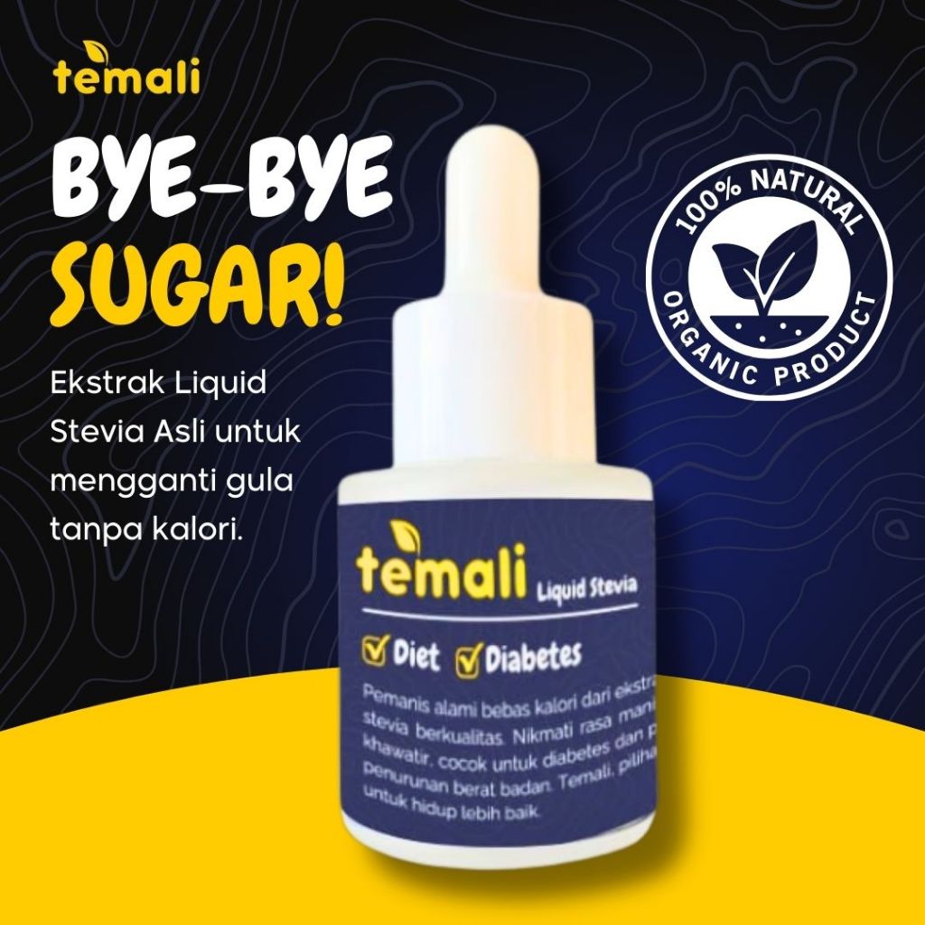 

TEMALI LIQUID STEVIA - Zero Kalori, Pengganti Gula Sehat, Cocok Diabetes, Diet & Vegan - Daun Asli