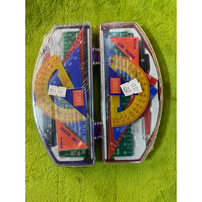set jangka dan penggaris busur lengkap