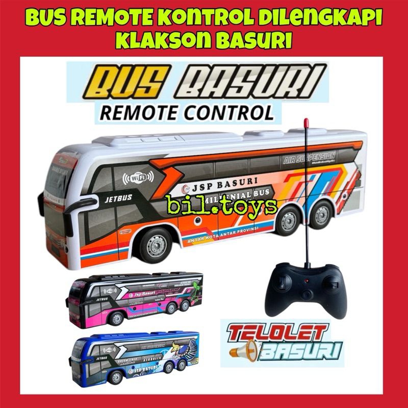 Mainan RC Bus Basuri Telolet Remote Control Mainan Anak Laki Laki Bis Basuri Remot Kontrol