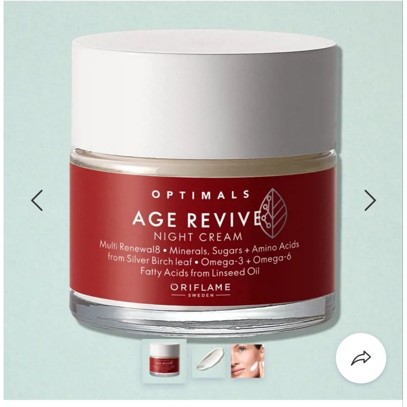 optimals age revive night cream oriflame