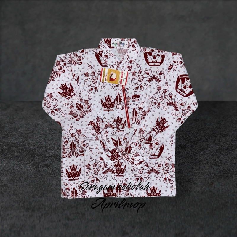 SERAGAM SEKOLAH APRIL MOP KEMEJA SD BATIK TUTWURI HANDAYANI PANJANG DASAR PUTIH