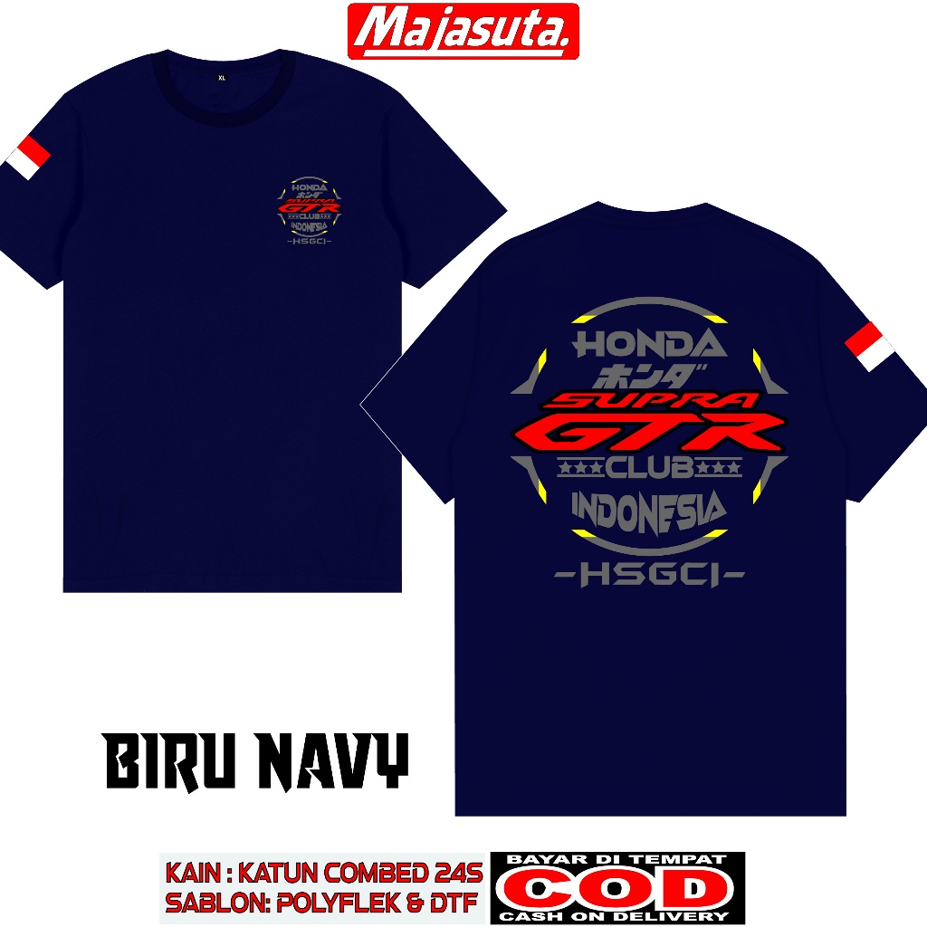 KAOS HONDA SUPRA GTR HSGCI M4 KATUN COMBED 24S TEBAL//BISA COD//KAOS KOMUNITAS//KAOS CLUB//KAOS MOTO