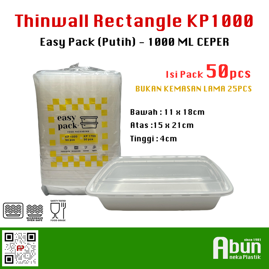 Thinwall KP-1000 Putih Susu 1000ml Isi 50pcs