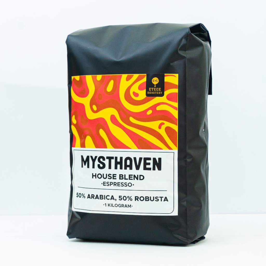 

ETECE Roastery Houseblend MYSTHAVEN 50% Robusta 50% Arabica (biji/bubuk) 1 Kg