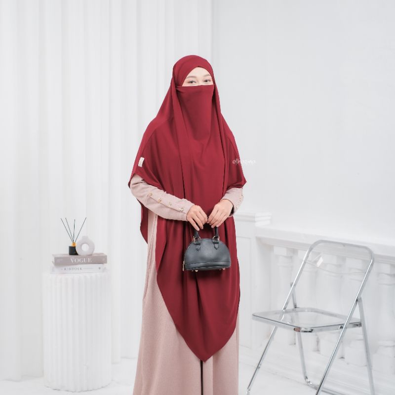 French Khimar Jersey Jilbab instan Cadar Syar'i Jumbo Premium