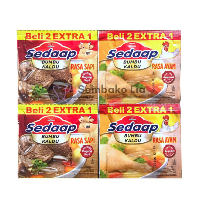 

Bumbu kaldu sedap ayam dan sapi renceng isi 18
