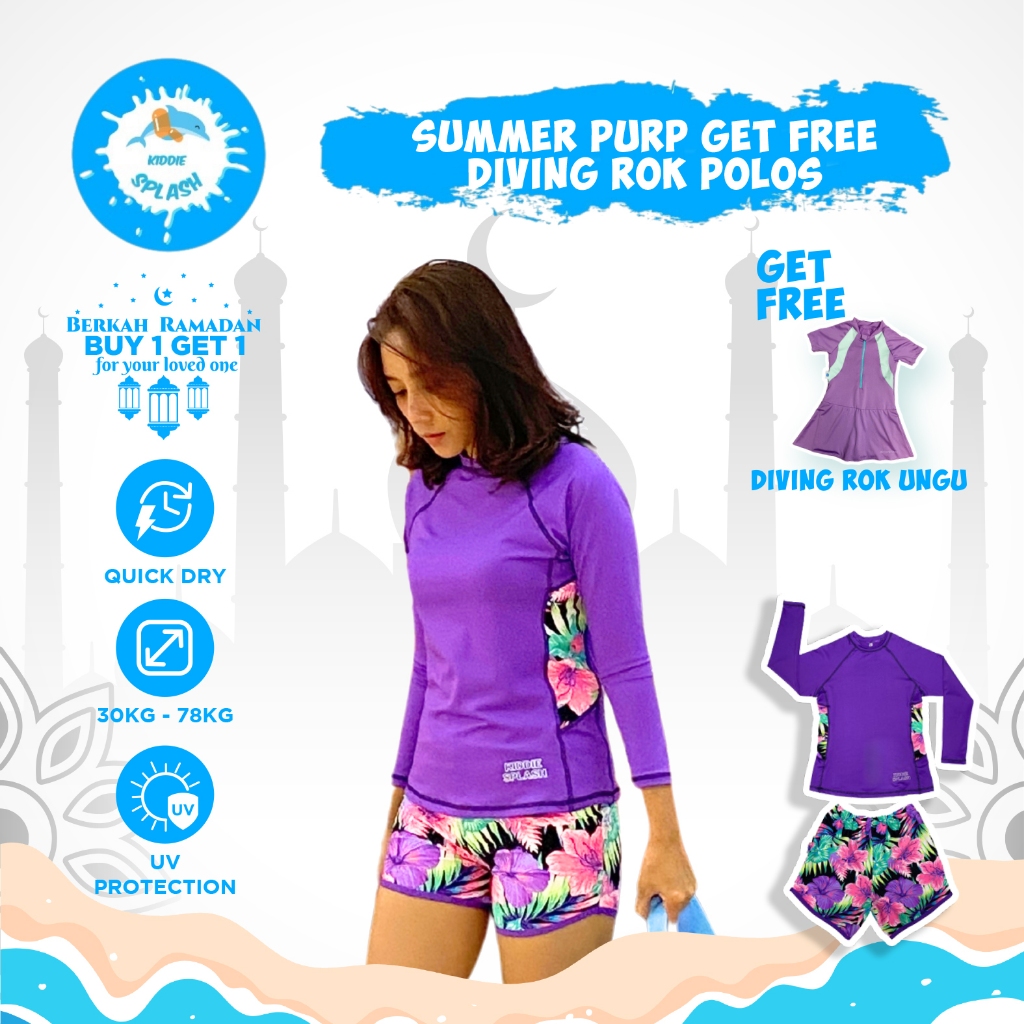 Promo Bundling Set Couple ABG Ungu+Swimsuit Diving Rok Ungu