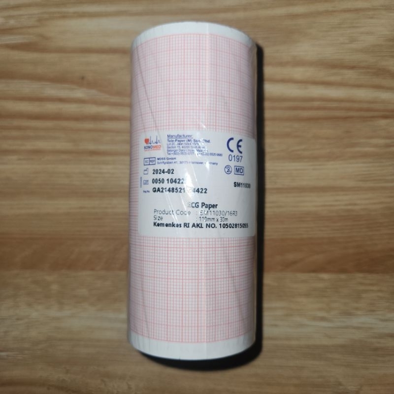 Kertas EKG Roll 110mm x 30m / Kertas ECG Roll 110mm x 30m / Kertas EKG Roll 110x30