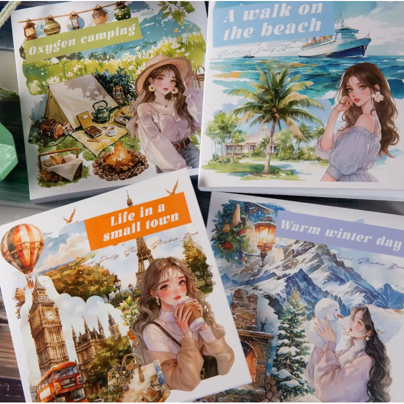 

Thick Sticker Book Scattered Daily Series Journal Scrapbook DIY Stiker Jurnal Kit