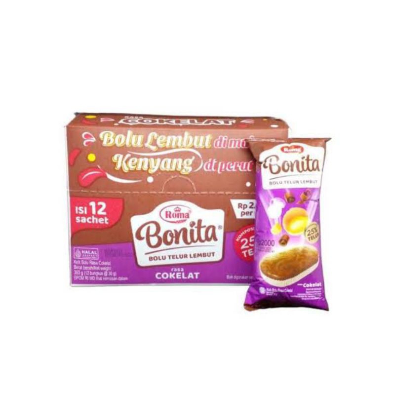 

ROMA BONITA BOLU TELUR LEMBUT NETTO 12 PCS X 30 GR