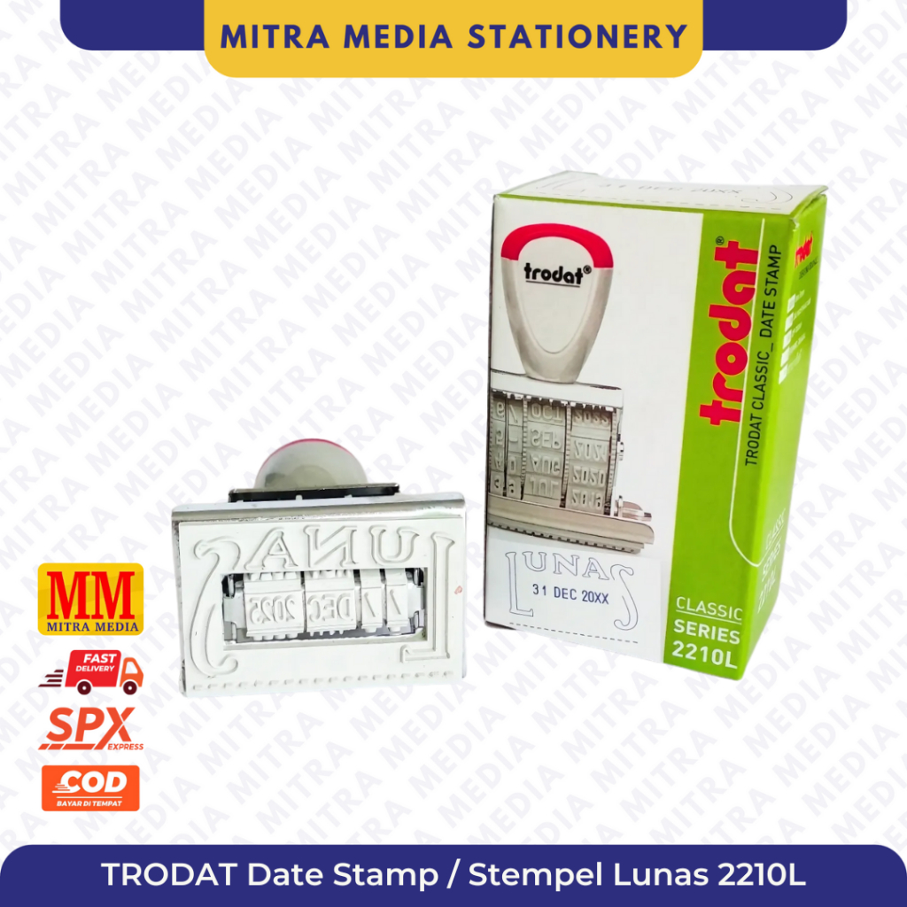 Trodat Classic Series Stempel Lunas 2210L / Cap Stempel Tanggal LUNAS