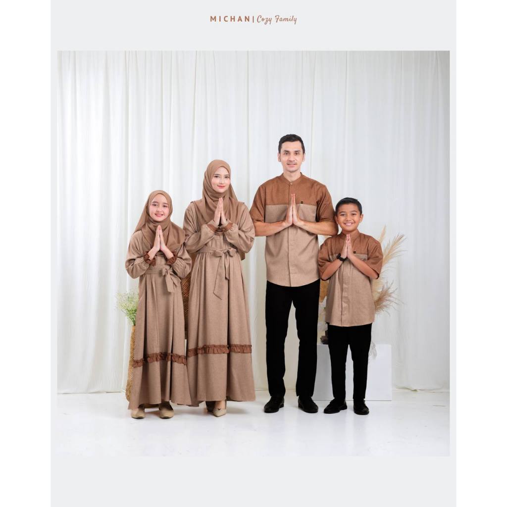 Baju Muslim Seragam Keluarga Sarimbit Michan Gamis dewasa jumbo Murah Baju seragam keluarga warna ar