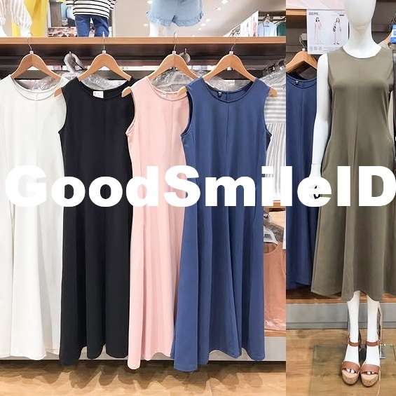 SALE Women Gaun Ultra Stretch Tanpa Lengan Dress Wanita JASTIP UNIQLO