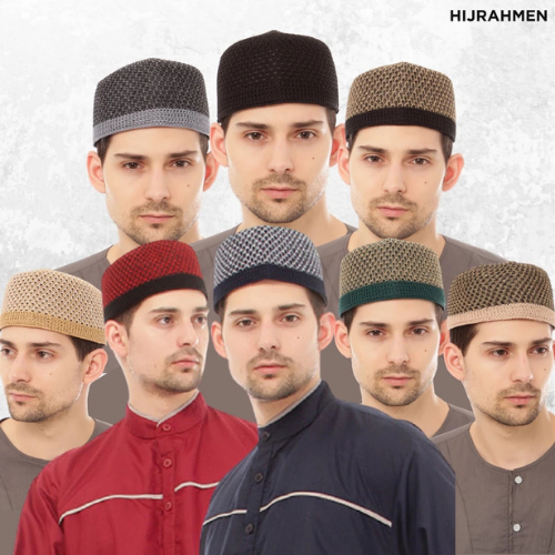 Peci Rajut Sholat Muslim Kopiah Pria Unik Keren Modern Muslim Lebaran 2025 Sultan