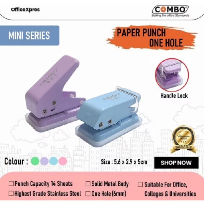 

Combo One Hole Paper Punch / Pembolong kertas