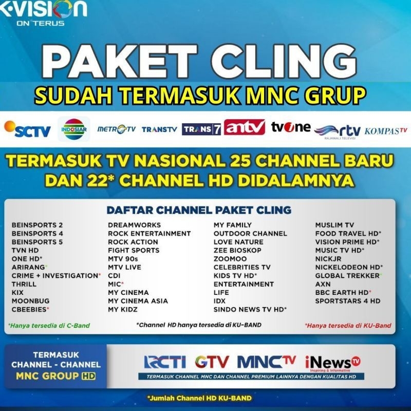 PAKET CLING K-VISION MNC GRUP CL06