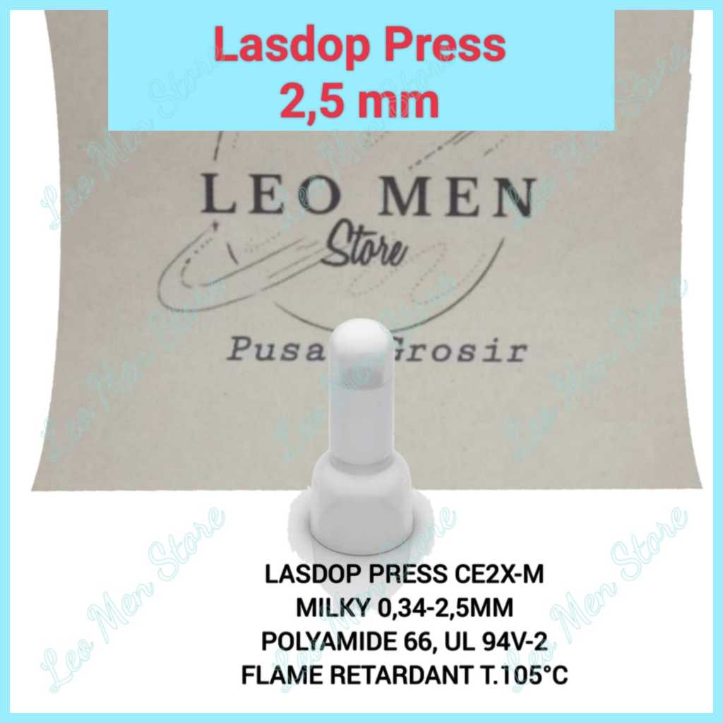 Lasdop Press~Lasdop Jepit~Penjepit Kabel~Penutup Kabel~2,5mm~Satuan
