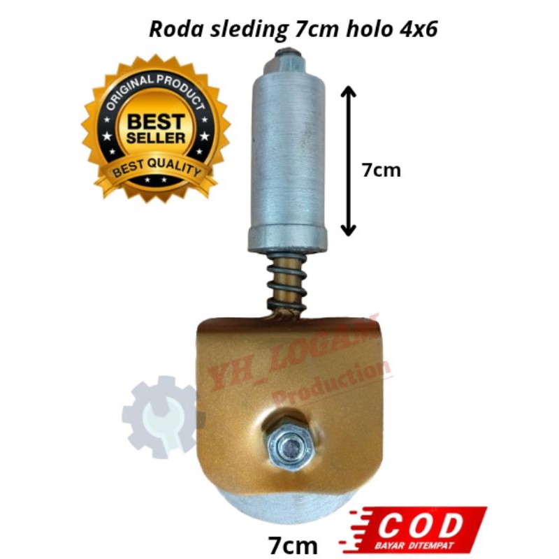 Roda pagar sleding 7cm holo 4x6, Roda sleding holo 4x6
