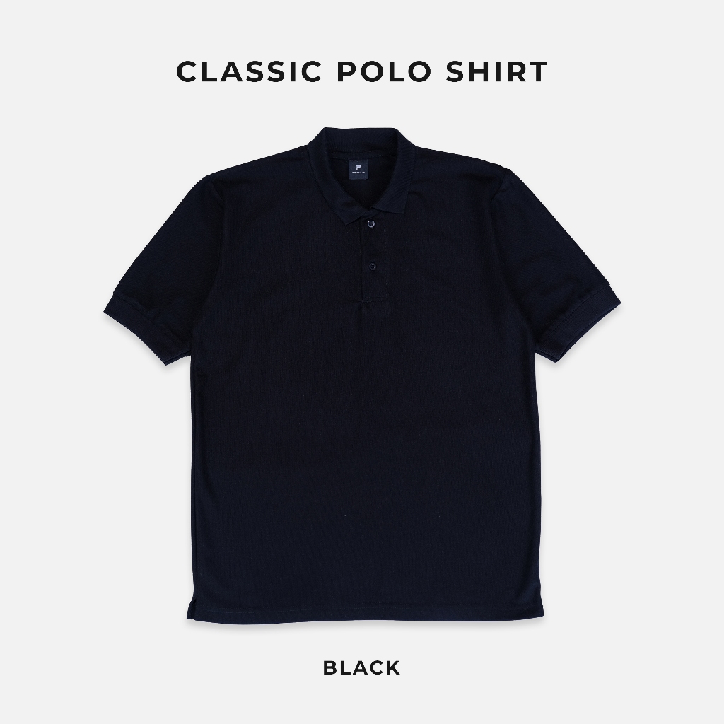 PEANUD Hexa Classic Polo Shirt CVC Pique Hexagon 24s Black