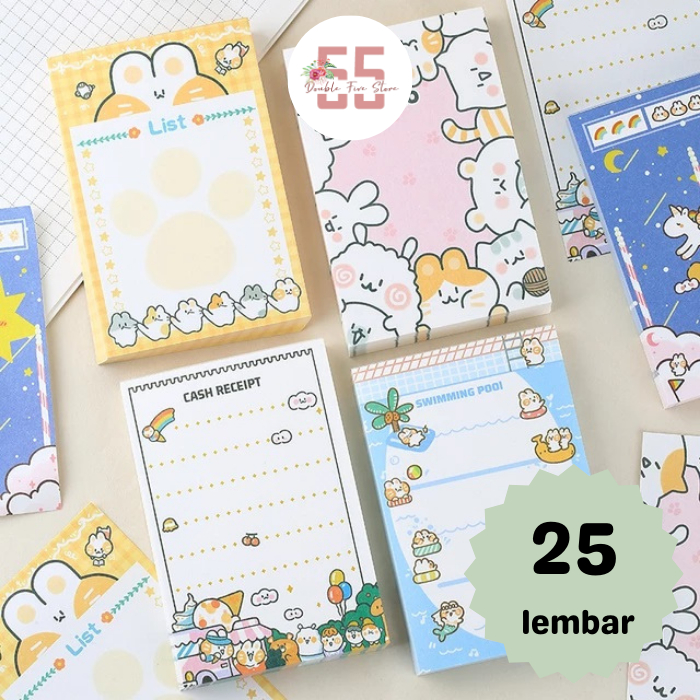 

Memo Pad Aesthetic Kertas Catatan Notepad Motif Kartun Lucu - 073