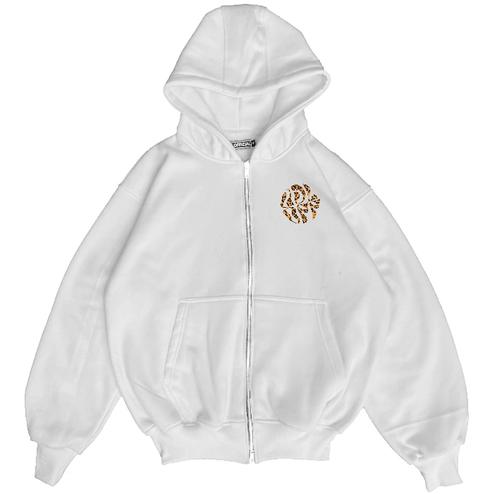 DOOMMARKET - Hoodie Boxy Double Zipper Udloff Broken White Spotted Unisex Oversize / Hoodie Resletin