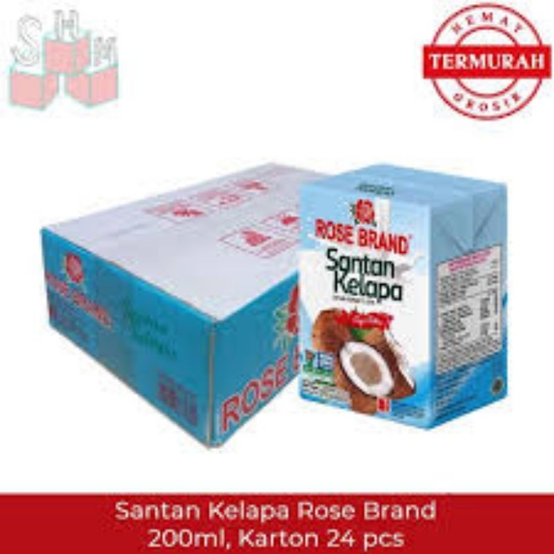 

santan kelapa rose brand 200 ml 1 dus isi 24 pcs