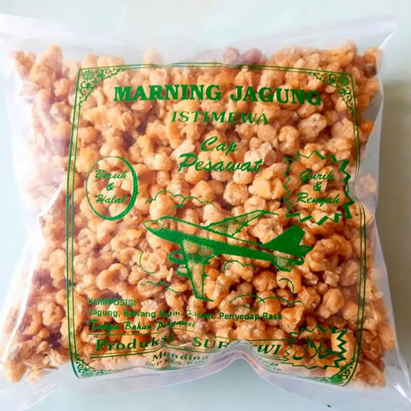 

Marning Jagung Khas Sumenep Cap Pesawat Netto ± 68 gr, 136gr, 500 gr lebih TOP dari *9