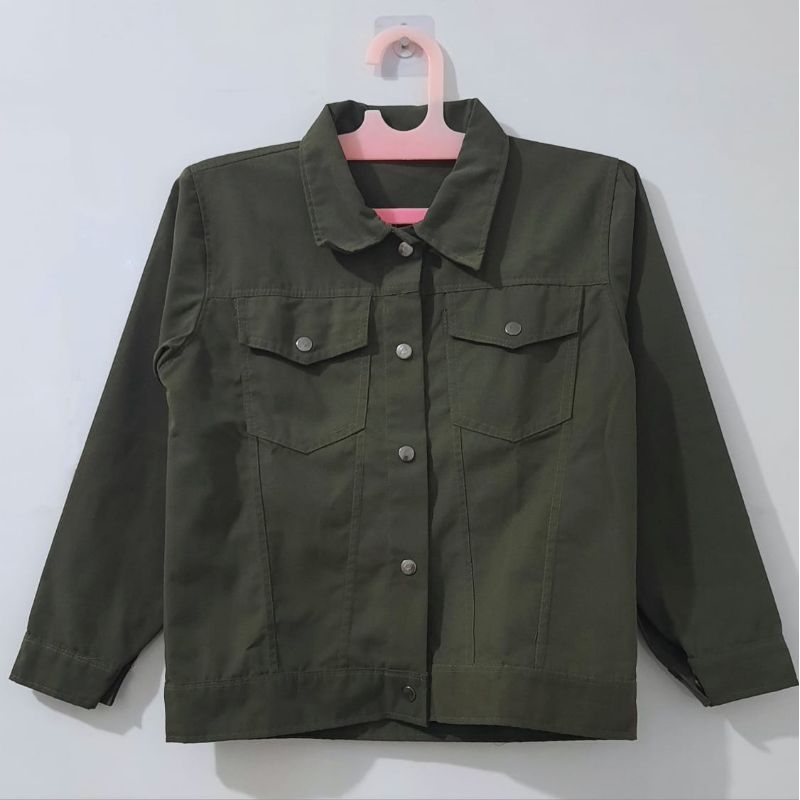 Jaket Army Wanita Bahan Parka (Preloved) Lengan Panjang