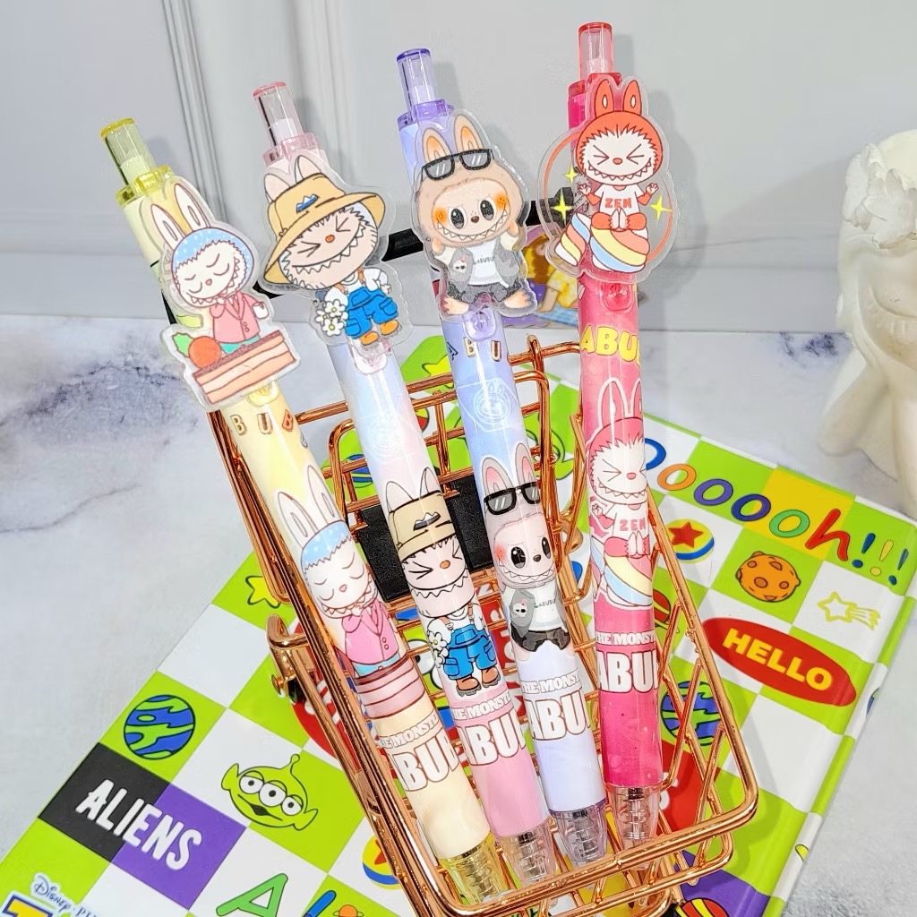 

Pen Anak Labubu Cetek Karakter Akrilik Pulpen Anak Gel Lucu Kartun 0.5mm