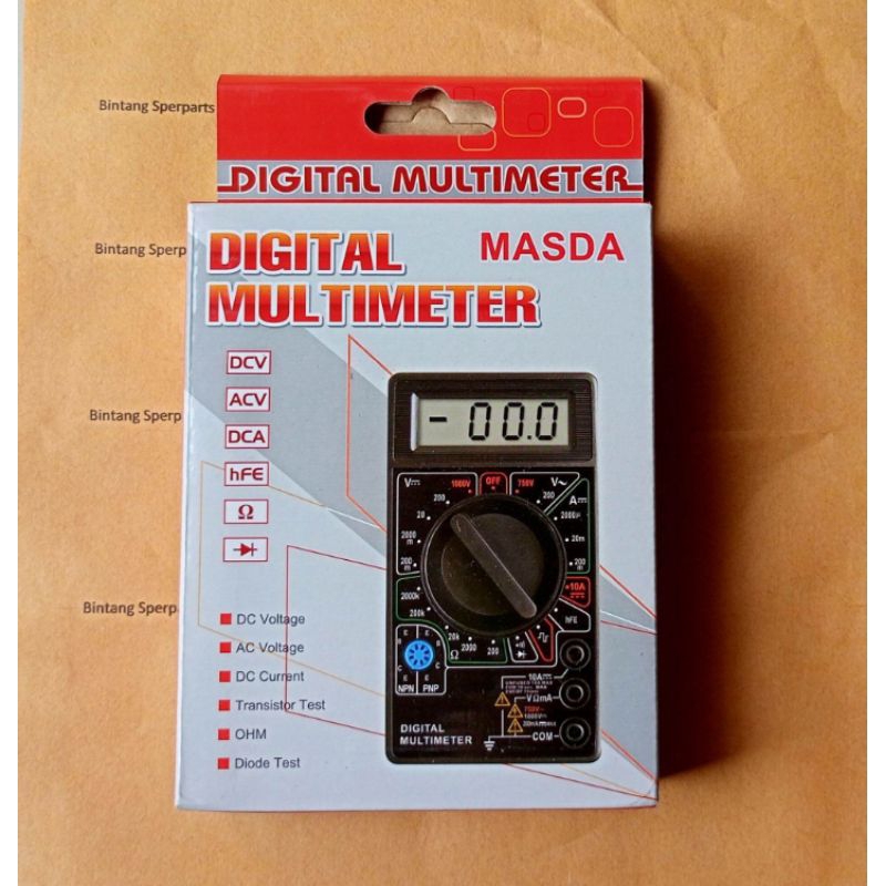 MULTITESTER MASDA DIGITAL DT 830D MULTITESTER DT-830D MASDA