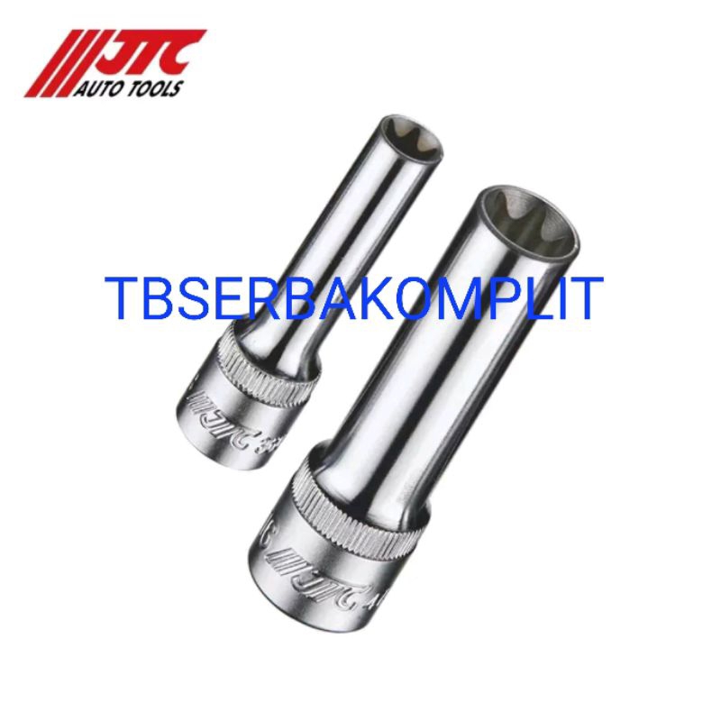 JTC Long Deep Star Socket Drive 1/2" uk E10 E11 E12 E14 E16 E18 E20 E22 E24 Mata Kunci Sok Shock Bin