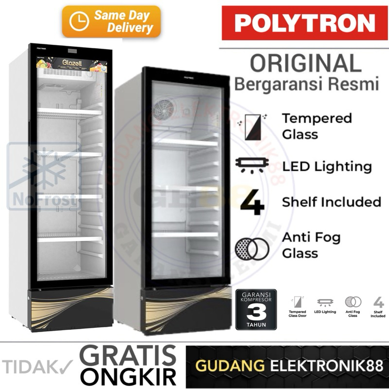 Showcase Chiller POLYTRON SCN-238X SCN-188X SCN-237 SCN-187 Kulkas Kaca minuman Display cooler Garan