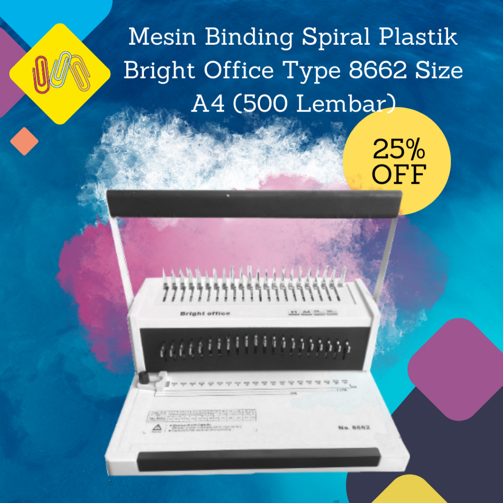 

Mesin Binding Spiral Plastik Ukuran A4 Bright Office 8662