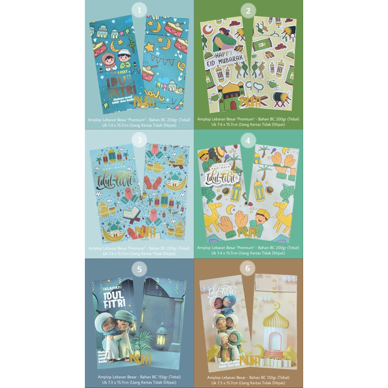 

Amplop Lebaran Premium Bahan BC 200g Ukuran Besar 2025 | Isi 10 Lembar