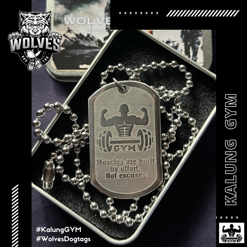 Kalung GYM / kalung rantai pria / Kalung olahraga / kalung barbel / kalung otot pria / aksesoris gym