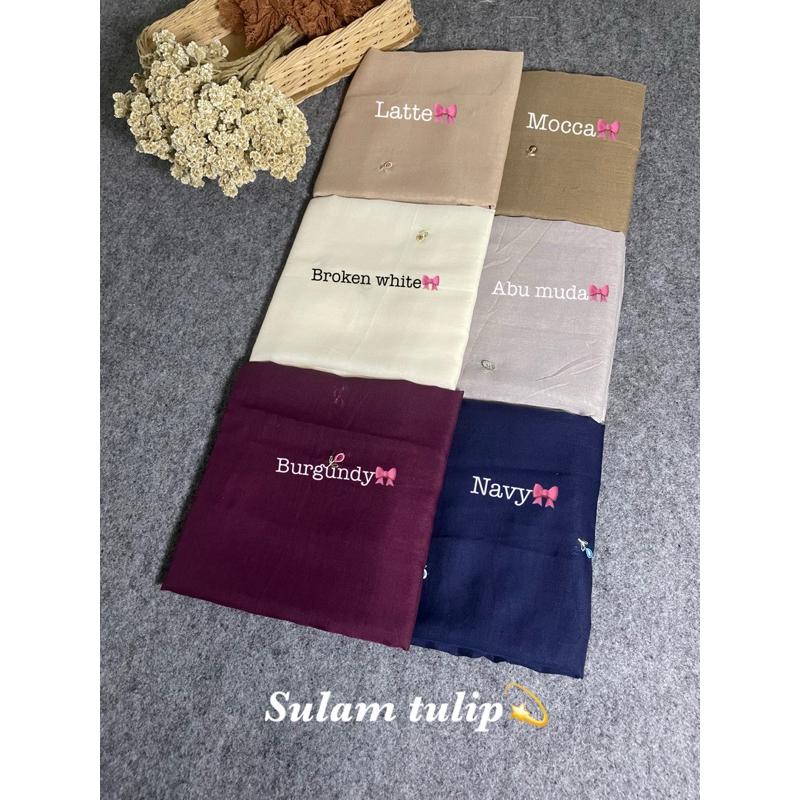 NS(COD)Hijab Sulam tulip-Hijab paris jadul-Hijab Sulaman kekinian