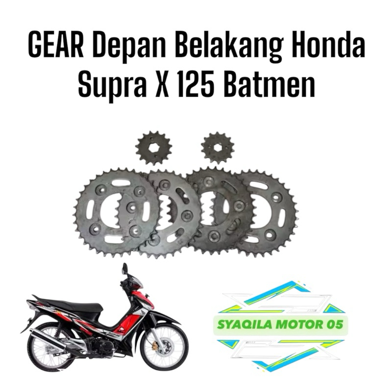 Gear Gir depan belakang honda supra x 125/supra batmen copotan original