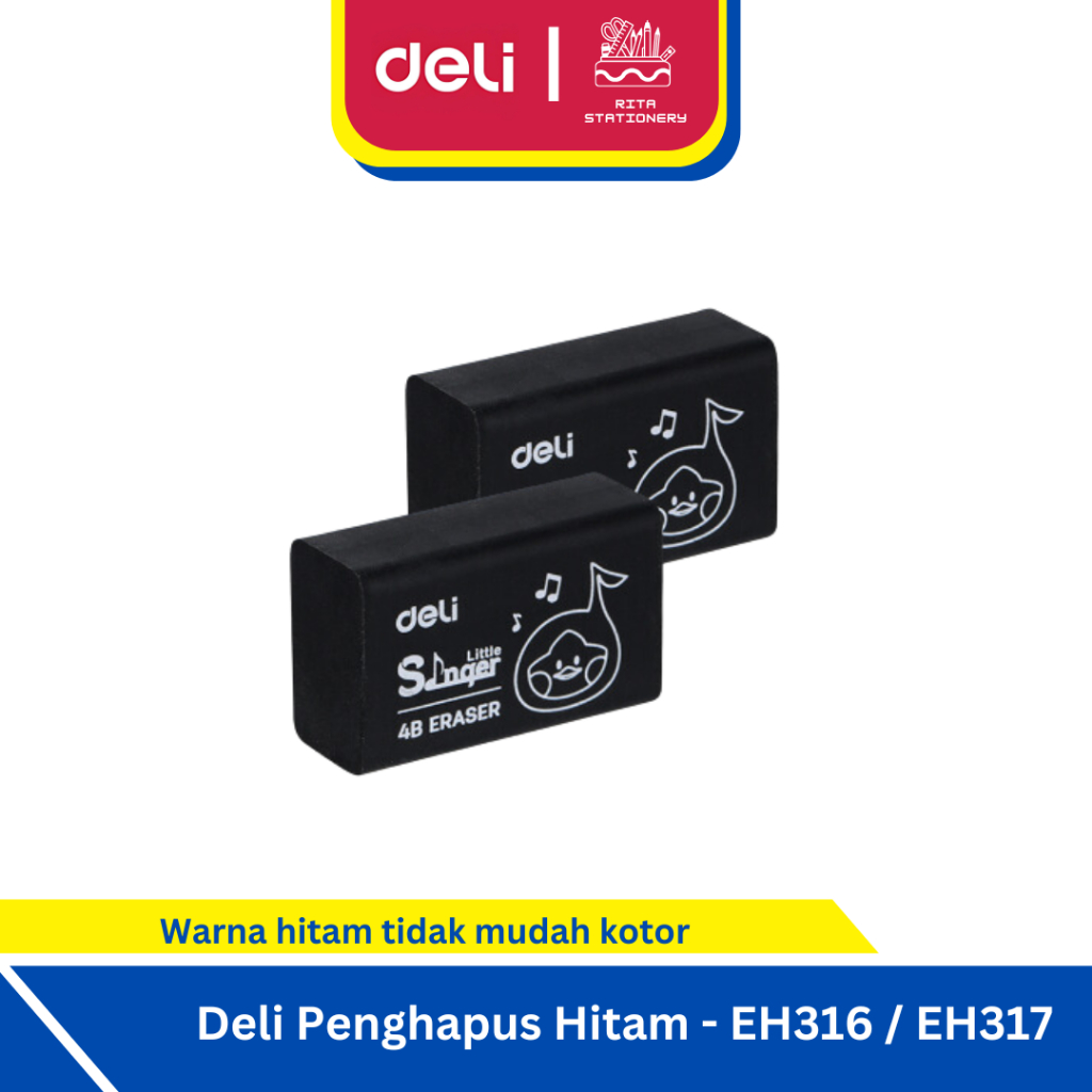 

Deli Penghapus Eraser Hitam Pensil SCHOOL ERASER BLACK EH316 / H317