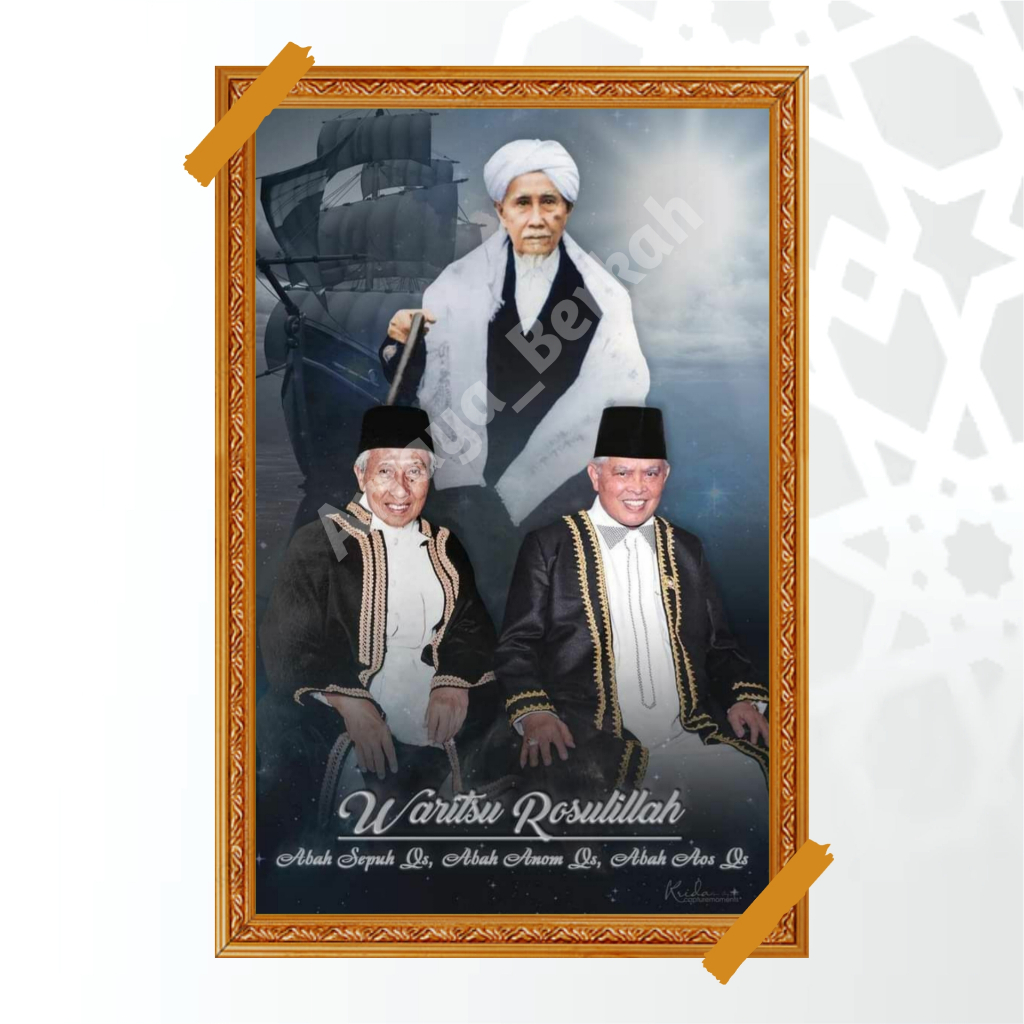 Poster Poto Abah Sepuh Abah Anom Abah Aos, Ukuran 20x30