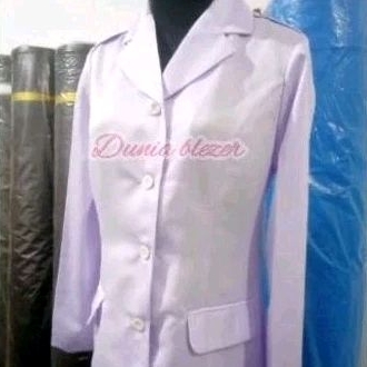 baju putih pns wanita model blazer premium seragam putih pns wanita