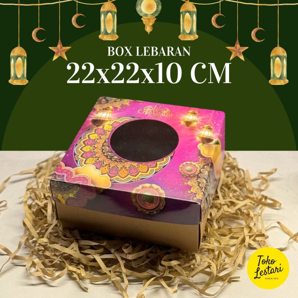 

Box Lebaran Idul Fitri 22x22x10 CM Untuk Kotak Kue Roti Cake Snack Hampers Lebaran
