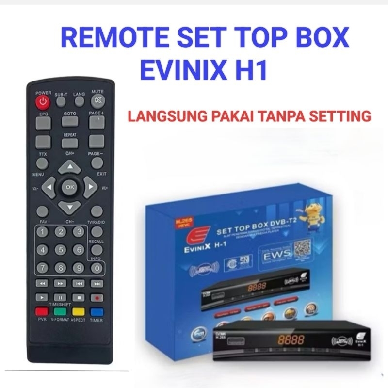 REMOT SET TOP BOX EVINIX H1 MODEL KOTAK remote stb evinix h1 DVB T2 dus biru