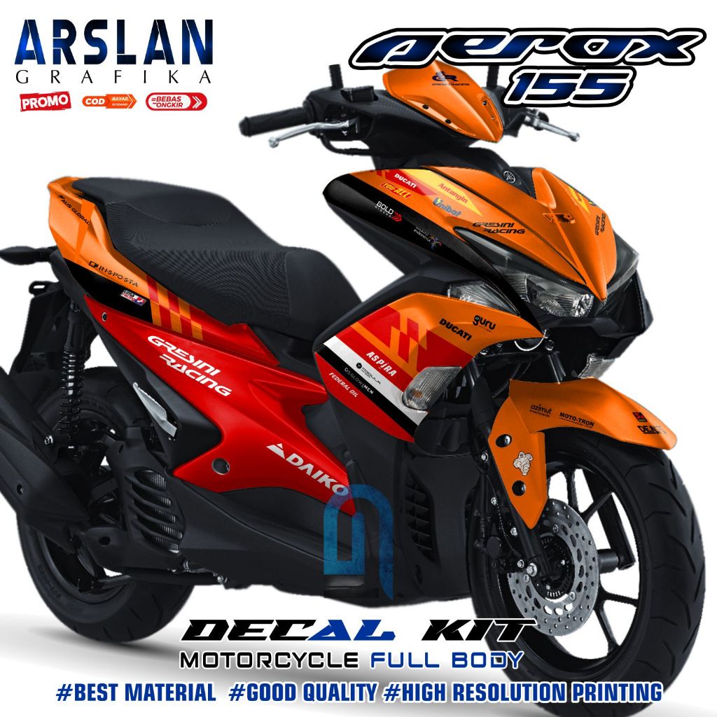 Decal AEROX 155 OLD Full Body Keren Stiker Motor AEROX 155 OLD Kece Set Stiker Variasi Simpel GRESIN