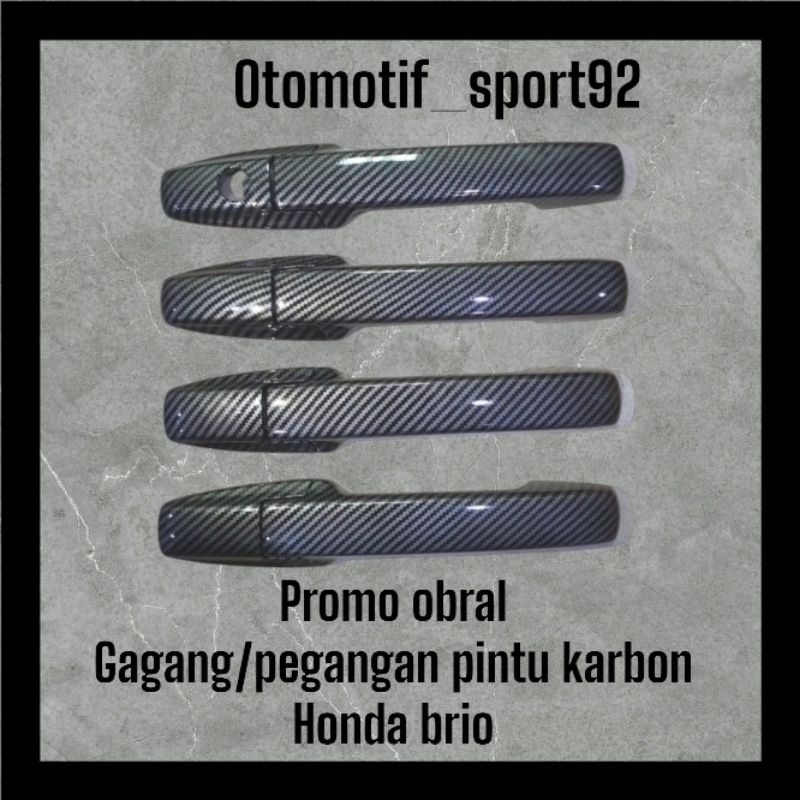 pegangan pintu karbon Honda Brio / gagang pintu mobil karbon brio