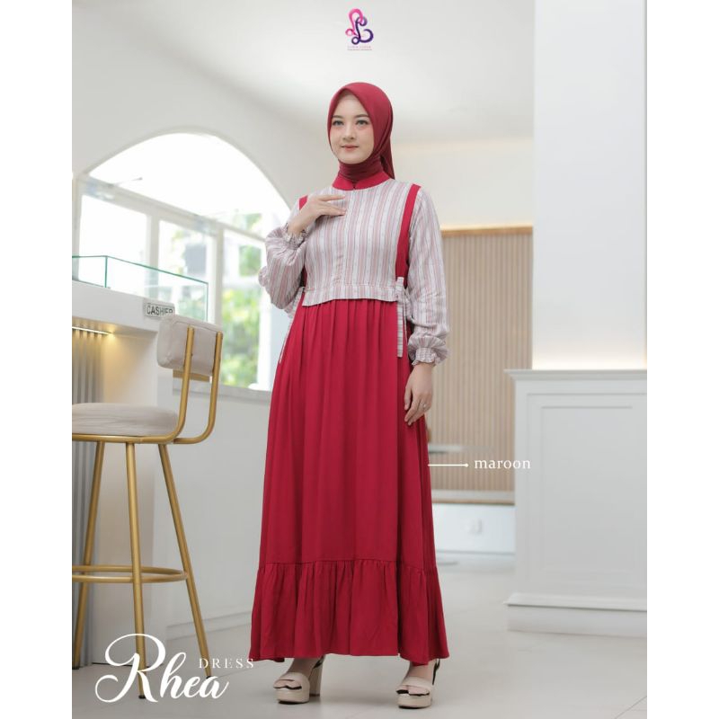 Linalivia Hijab Gamis Dress lebaran simple RHEA linalivia Limited