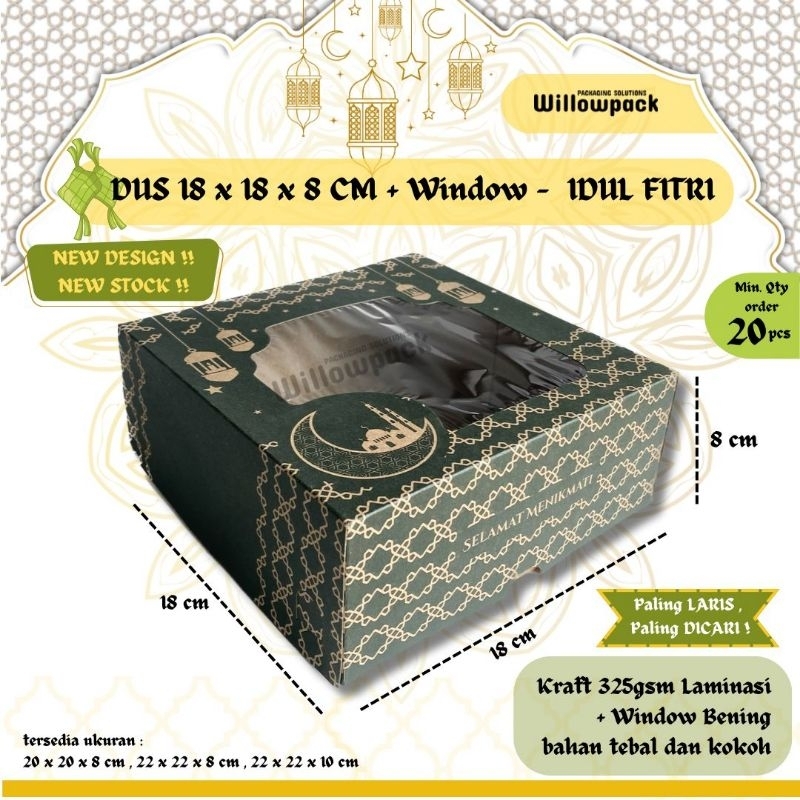 

DUS IDUL FITRI 18x18x8 NEW DESIGN( MIN. 20 pcs ) LAMINASI NASI ROTI BOLU HAMPERS LEBARAN