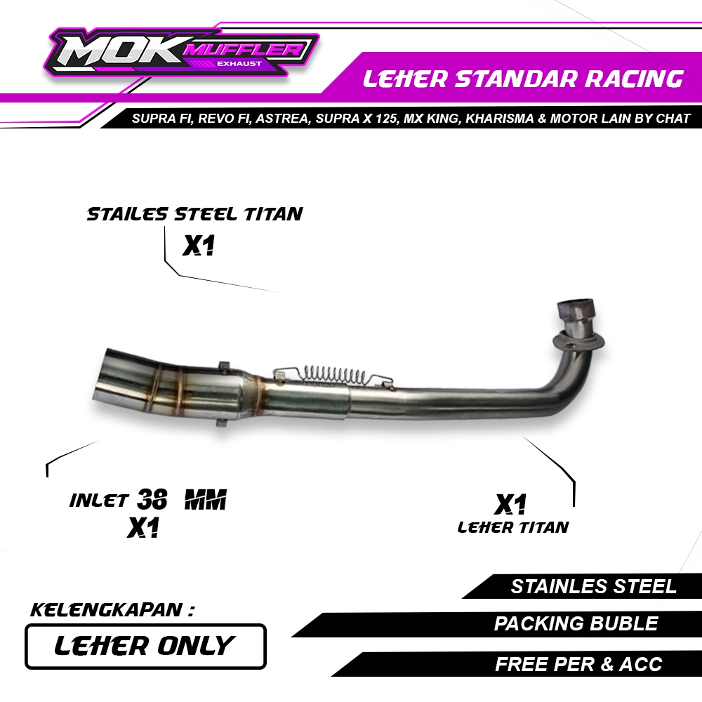 LEHER KNALPOT STANDAR RACING BEBEK HONDA KARISMA SUPRA X 125 DLL