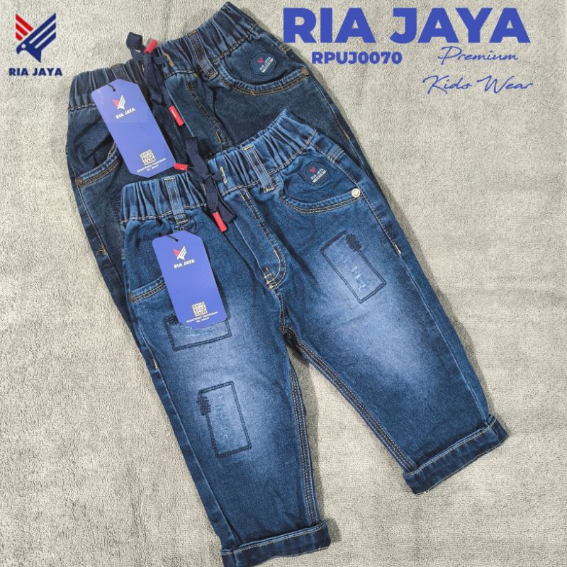 RiaJaya - Ripped Jeans Panjang Anak Laki-laki  1th - 5 th RPUJ007// Ripped Jeans Panjang Anak Laki-L