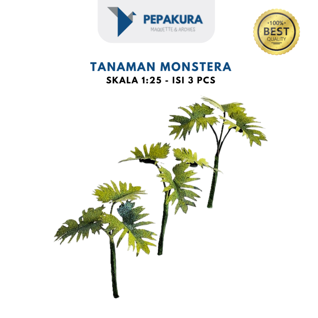 Miniatur Tanaman Hias Monstera Skala 1:25 Aksesoris Diorama Bahan Maket